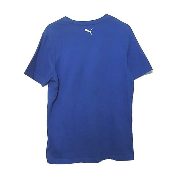 Puma Box Out Basketball Graphic T-Shirt Mens Size M Blue Casual Crew Neck - Picture 2 of 6